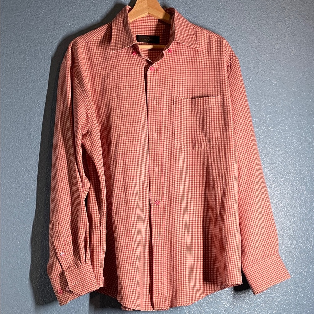 Bugatchi Red Checkered Men's Shirt